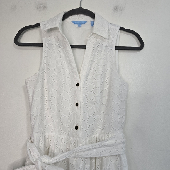 Draper James RSVP Eyelet Shirtdress tie waist Nautical picnic romantic white - Picture 4 of 8